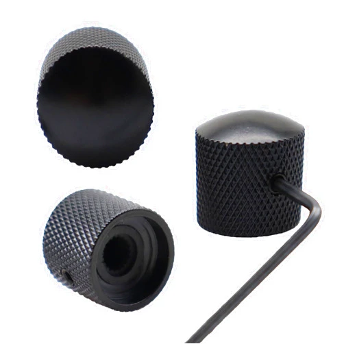 Samherome 3pcs Metal Guitar Knobs, Electric Guitar Volume Tone Control Dome Knobs,for Fender Telecaster Gibson Les Paul Electric Guitar Bass, Fits 18 Coarse-Spline (Black)