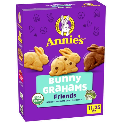 Annie’s Annie's Organic Friends Bunny Grahams, Chocolate Chip, Chocolate, and Honey Baked Graham Snacks, 11.25 oz