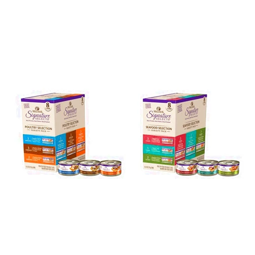 Wellness CORE Signature Selects Flaked Wet Cat Food, Seafood & Poultry Variety Pack Bundle, 2.8 Ounce Cans (Pack of 16)