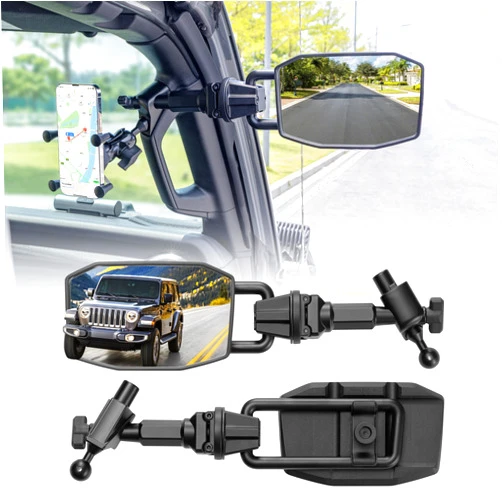GEVINFA Upgraded Mirrors Doors Off Compatible with Jeep Wrangler JL JLU and Gladiator JT 2018-2023, Quick Release JL Mirror, No Wobble & Quick Removal knob(Not Fit 2024) Patent Pending