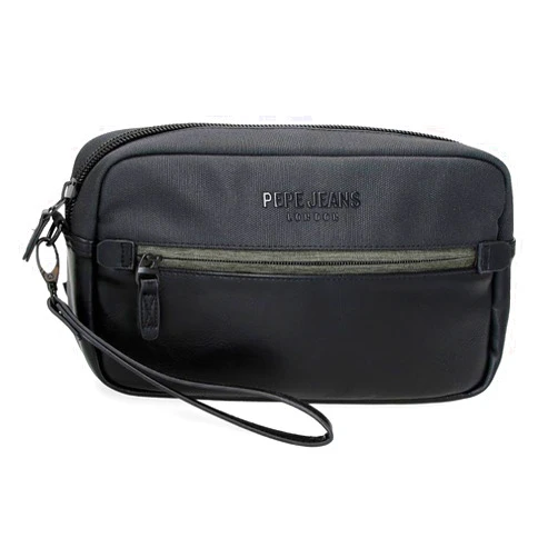 Pepe Jeans Greys Black Polyester Shoulder Bags & Toiletry Bags - Various Sizes