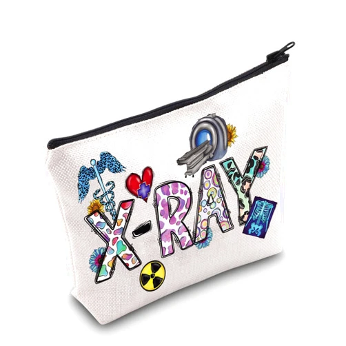 LEVLO X-Ray Themed Zipper Pouch Bag X-Ray Graduation Gift X-Ray Tech Travel Pouch Bag Radiologist Gift (X-Ray)