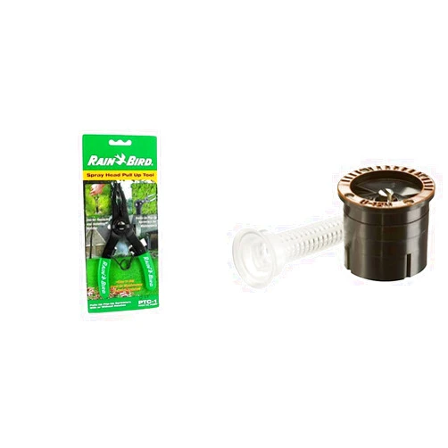 Rain Bird PTC1 Spray Head Pull-Up Tool for Pop-Up Sprinklers & 12DSH Dual Spray Nozzle, 180° Half Circle Pattern, 9' - 12' Spray Distance