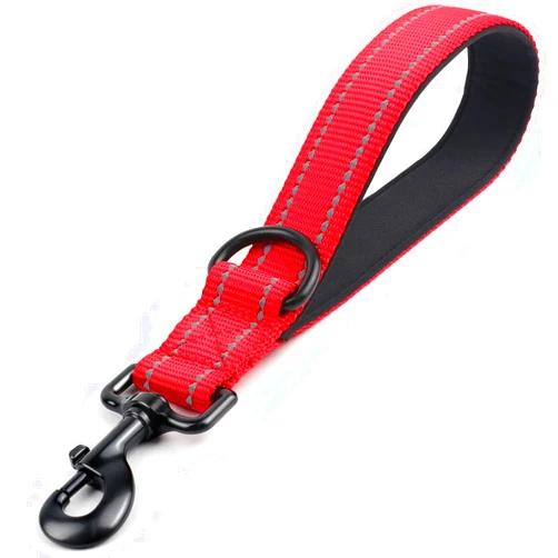 Joytale Strong Short Dog Leash 1FT, 1.2 Inch Wide, Heavy Duty, Padded Handle for Traffic Control, Reflective Leash for Medium and Large Dogs Walking Training, Red