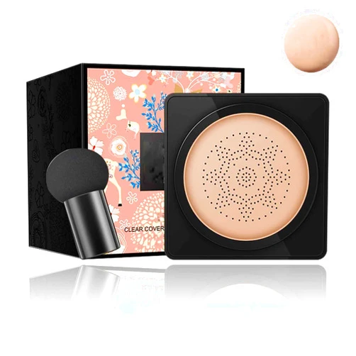 HOMOCOO Ushinny 2024 New Mushroom Head Air Cushion Cc Cream, Lasuify Mushroom Head Air Cushion CC Cream, Wonderninelife Beauty Cream, Beauty Linasi With Mushroom Brush (Natural)