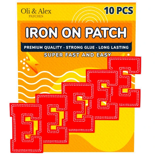 Oli and Alex Iron On Patch Letter - Red Letters Patches 5pcs Alphabet A-Z - Embroidered for Clothes - Embroidery AppliquesSew on Appliques 3.15-inch