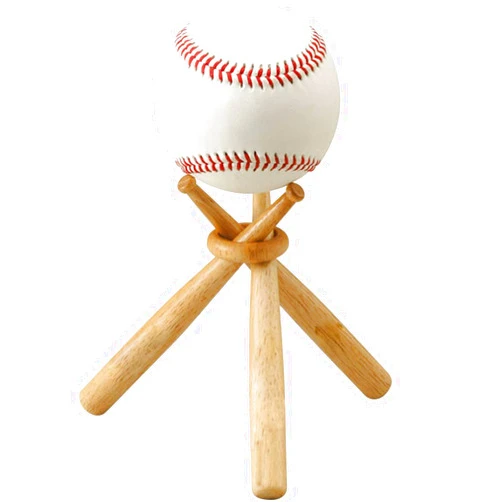 TIHOOD Baseball Stand Baseball Stand Holder Wooden Base Ball Stand Display Holder