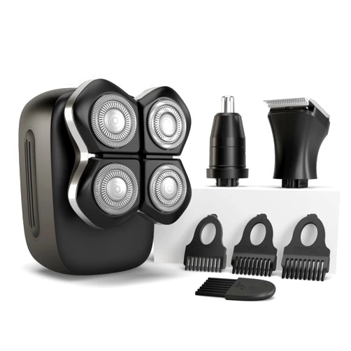 Freebird FlexSeries Pro Electric Head Shaver - Fast Smooth Head Shaver, Wet/Dry Shaving, Anti-Pinch, Rotary Electric Razor, USB Rechargeable, Cordless, 4 Flexible Blades, Ideal Gifts for Bald Men