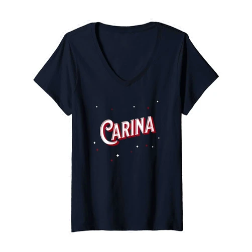 Carina Name Mädchen und Frauen Womens Carina Name Personalised V-Neck T-Shirt