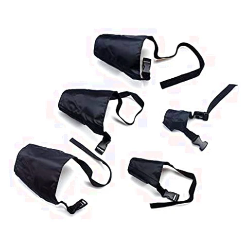 ewinever 5Pcs/Set Adjustable Breathable Safety Small Medium Large Extra Dog Muzzles for Anti-Biting Anti-Barking Anti-Chewing Safety Protection(Black)