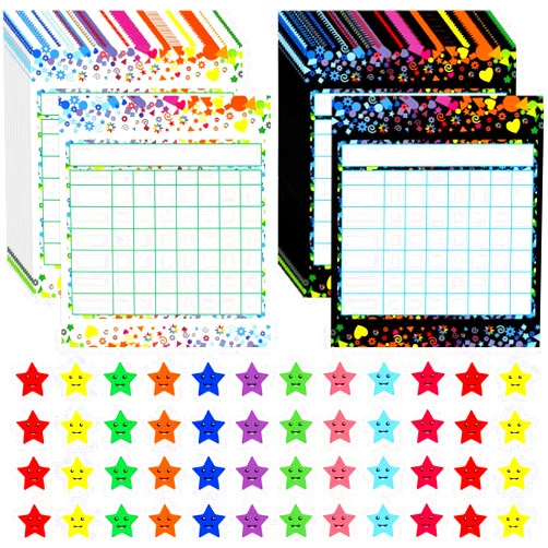 Utron 80 Pack Reward Chart for Kids, Incentive Chart Behavior Chart for Kids at Home, 2 Designs with 2160 Star Sticker, Kids Chore Chart, Sticker Chart for Kids Behavior