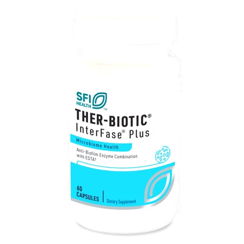 Klaire Labs Interfase Plus - Enzyme Combination to Disrupt biofilm Matrix + EDTA - Gastrointestinal System, Gut Flora, Biofilm & Detox Support (60 Capsules)