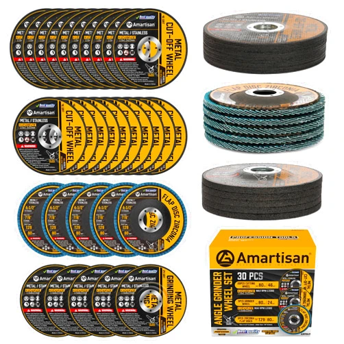 AMARTISAN 30-Pack Angle Grinder Wheels & Flap Discs 4-1/2