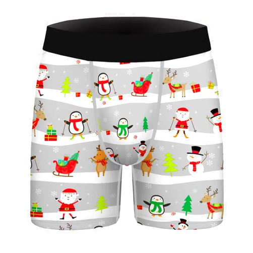 Aueyan Christmas Underwear for Men,Funny Holiday Boxers Ugly Xmas Costume Boxer Brief