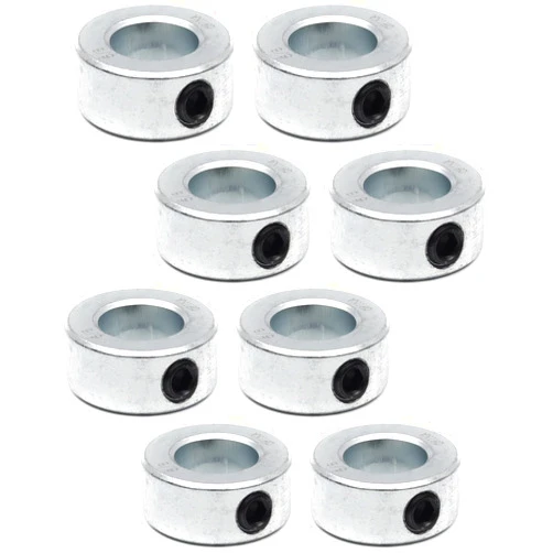 TonGass (8-Pack) Zinc Plated Carbon Steel 5/8” Bore Shaft Collars Sets - Screw Style Bore Shaft Collars with 5/8” Bore Size, 1-1/8 Outer Diameter, and 1/2 Width - Suitable for Automotive and Industrial Use