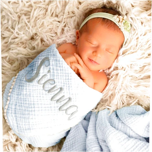 RYTOTHU Personalized Baby Blanket, Custom Embroidered Blanket with Name, Soft Customized Baby Name Blanket, Nursery Blankets, Newborn Baby Gifts for Boy/Girl, Birthday, 30×40 Inch