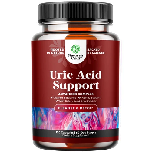 Natures Craft Herbal Uric Acid Cleanse and Detox - Essential Daily Kidney Cleanse and Uric Acid Support for Adults – Joint Support Supplement and Detox with Tart Cherry Extract Capsules for Men and Women