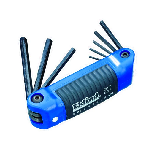 Eklind Tool 25181 Ergo-Fold Fold-up Hex Key allen wrench - 8pc set Metric MM sizes 2-8