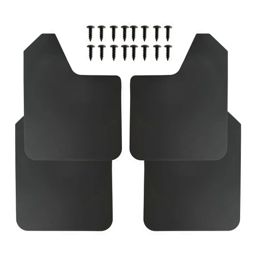 DORENA Universal Mud Flaps Vehicle Splash Guard Protection 4Pcs Front and Rear Dirty Fenders Flexible Bendable Auto Accessories with Screws for Pick-up Truck SUV Van (Black)