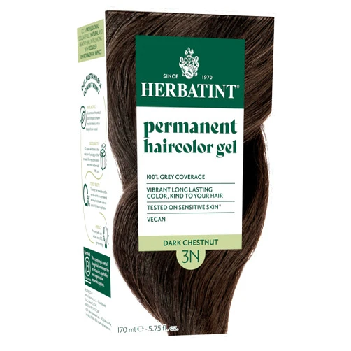 Herbatint Permanent Hair Dye For Women - 3N Dark Chestnut - For Up To 100% Gray Coverage of Resistant Gray Hair - Ammonia-Free, Alcohol-Free & Vegan - Salon Influenced Hair color 5.75 fl oz