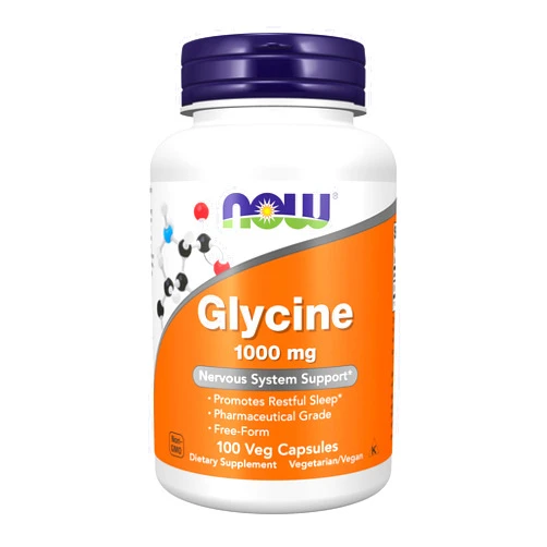 NOW Foods Supplements, Glycine 1,000 mg Free-Form, Neurotransmitter Support*, 100 Veg Capsules