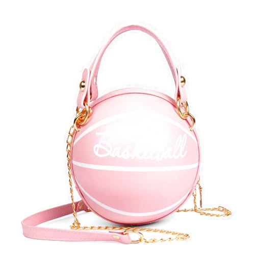 OHIW Women's basketball shoulder bag Messenger Bag handbag mini round bag PU bag, Zipper closure, suitable for women