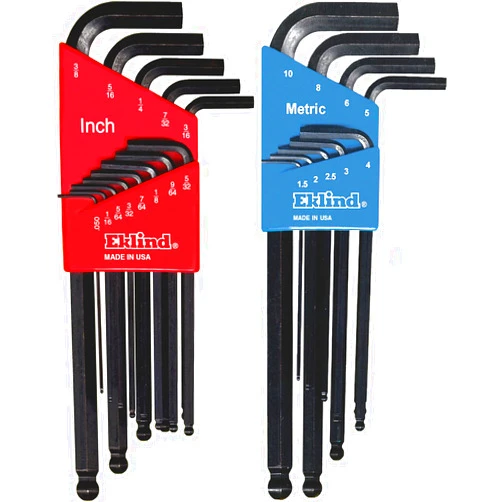 Eklind Tool Eklind 13222 Ball-Hex L-Key allen wrench Combo- Inch / MM (2 sets 22pc), 22-piece set