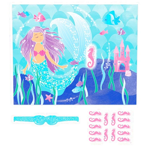 Unique Vibrant Multicolor Mermaid Party Game Set for 14 Kids (1 Set) - Fun & Exciting Design - Perfect for Children's Parties