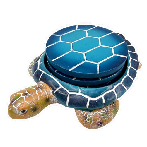 Top Brass Sea Turtle Coaster Set - Coastal Ocean Beach Decor - Bright Glossy Colorful Finish - Protect Delicate Surfaces from Drinks, Glasses, Cups, Cans and Bottles