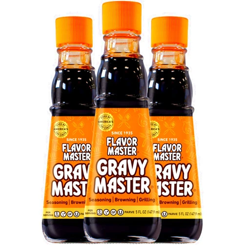 Roses Brands Gravy Master: Grilling, Seasoning and Browning Sauce - Ready to Use - 3 Bottles - Vegetarian, No Gluten - Kosher, Pareve - Grill, Glaze, Braise, Steak Crust - Made in the USA Since 1935