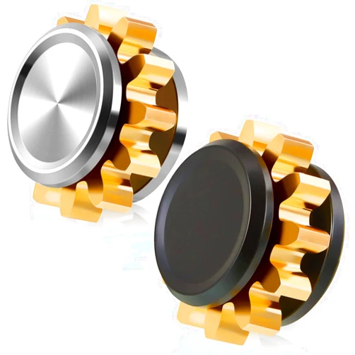 Zhanmai 2 Pieces Copper Gear Fidget Spinner for Adults - Small Mini Solid Brass Metal with Steel Bearings, Hand Spinner for Focus & Thinking - Office Desk Toy for ADHD Meetings and Phone Calls