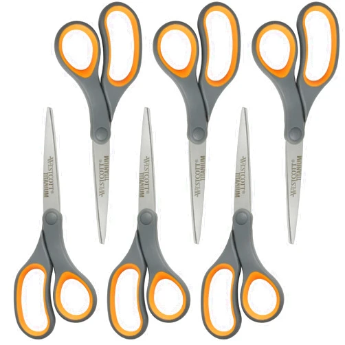 Westcott Titanium Bonded Scissors, Soft Handle, 8