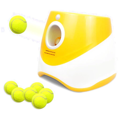 Tokenkuko Automatic Dog Ball Launcher,Interactive Dog Tennis Ball Throwing Machine,Interactive Dog Ball Indoor&Outdoor Thrower Distance 10-30ft for Small and Medium Dogs with 6 x 2 inch Balls(Orange)