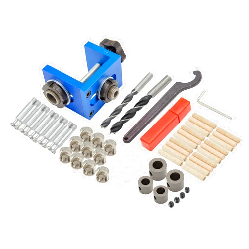 AIBER Evwoge Woodworking Drilling Locator Tool Kit Aluminum Alloy Pocket Hole Jig Kit System Drill 8mm/15mm Hole