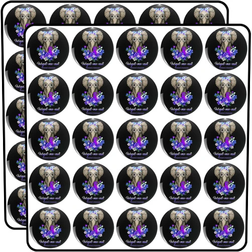 1080 Graphics Forget Me Not Alzheimer's Awareness Elephant Flower 1