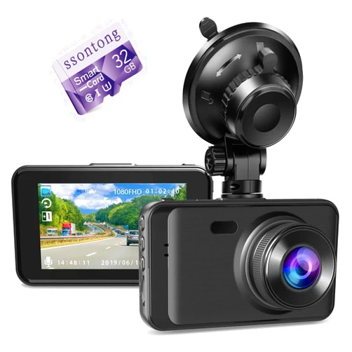 Ssontong Dash Camera for Car, Dash Cams FHD 1080P Dash Cam Front with 32GB Card, Super Night Vision Dashcam, Dashcams for cars w/WDR Loop Recording G-Sensor Parking Monitor Motion Detection Dashboard Camera