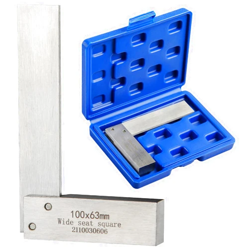 Boomgood Machinist Square Precision Engineer Wide Seat Square 90 Right Angle Ground Hardened Steel Angle Ruler 4 x 2.5 Inch