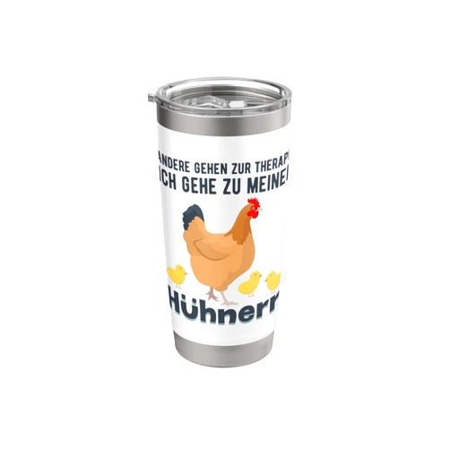 Landwirt Bauer Hühner Flüsterer Geschenkideen Chicken farmer Other Walking to Therapy Saying Gift Stainless Steel Insulated Tumbler