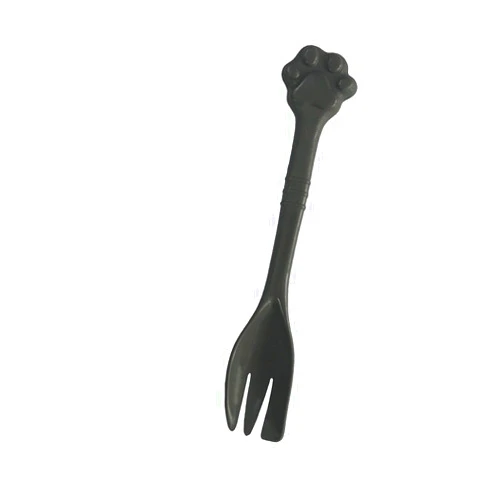 KunHe Pet Dog Cat Feeding Scooping Can Tin Food Fork Mixing Spoon Grey 7.48Inch