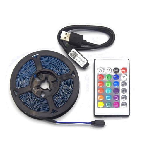 Generic HICHN LED Strip Lights 16.6 feet RGB Color with APP and IR Remote 5050 SMD LED for Bedroom,Home,TV Backlight(LED_BTU50H), Multicolor, 15 feet (with Remote Control)