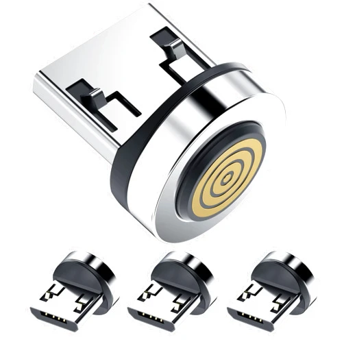 Ankndo Magnetic Phone Cable Adapter [4-Pack] Magnetic Connector Tip Heads Compatible with 7Pin Magnetic Charging Cable 360°Rotating Strong Magnetic Plug for Micro USB Android Device