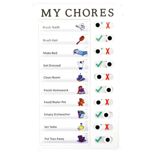 Prebafo Chore Chart Detachable and Reusable Memo Note Board with Slider Portable RV List of Daily Affairs My Chores Notepad Checklist Form Good Habit Home Office Decor