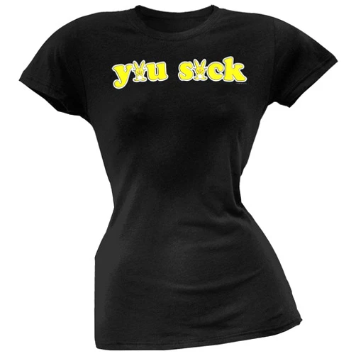 Old Glory Happy Bunny - You Suck Juniors T-Shirt