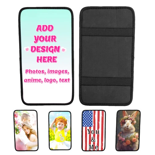 Springdawn Customized Car Center Console Armrest Cover with Photo Image Logo&Text Personalized Car Accessory Protective Cover Suitable for Most Suvs, Trucks, Sedans (Add Your Photos)