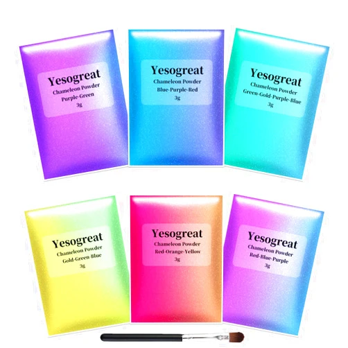 Yesogreat Chameleon Mica Powder, 6 Color Changing Mica Powder for Epoxy Resin, Tumblers, Color Shifting Pigment Powder for Resin Art,Slime,Painting,Concrete,Oil Colour