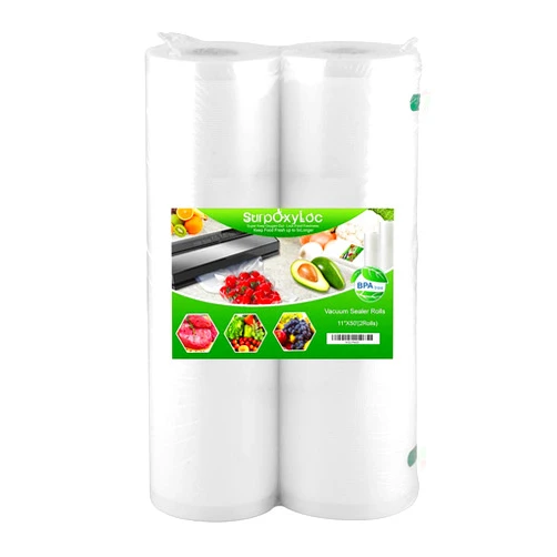 SurpOxyLoc 2 Pack 11x50 Vacuum Sealer Bags Rolls with BPA Free,Heavy Duty,Great for Sous Vide and Vac Seal storage