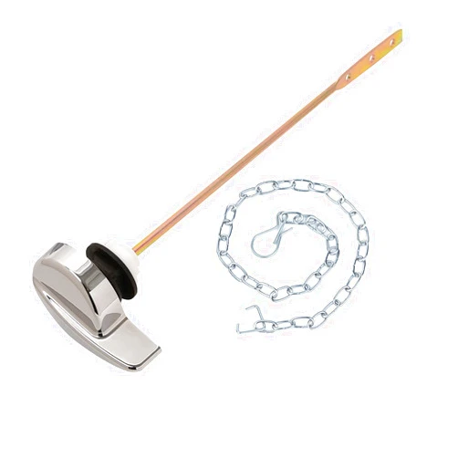 Jwodo Toilet Handle Replacement Kit - Chrome Finish Toilet Trip Levers with Seal Gasket and Nut, Stainless Steel Flapper Chains, Universal Replacement (Side Mount #2)