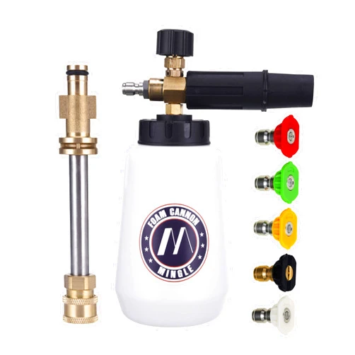 M MINGLE Foam Cannon, Compatible with Sun Joe SPX Series Pressure Washer, with 5 Nozzle Tips, 1/4 Inch Quick Connector
