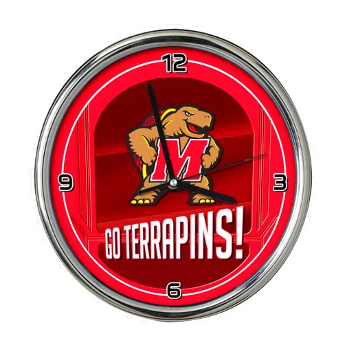 The Memory Company NCAA University of Maryland Go Team! Chrome Clock, One Size, Multicolor