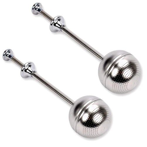 Numola Long Handle Tea Ball Stainless Steel, 2Pcs Premium Tea Infuser Filter for Loose Leaf Tea, Reusable Fine Mesh Tea Interval Diffuser Strainer for Cup and Teapot